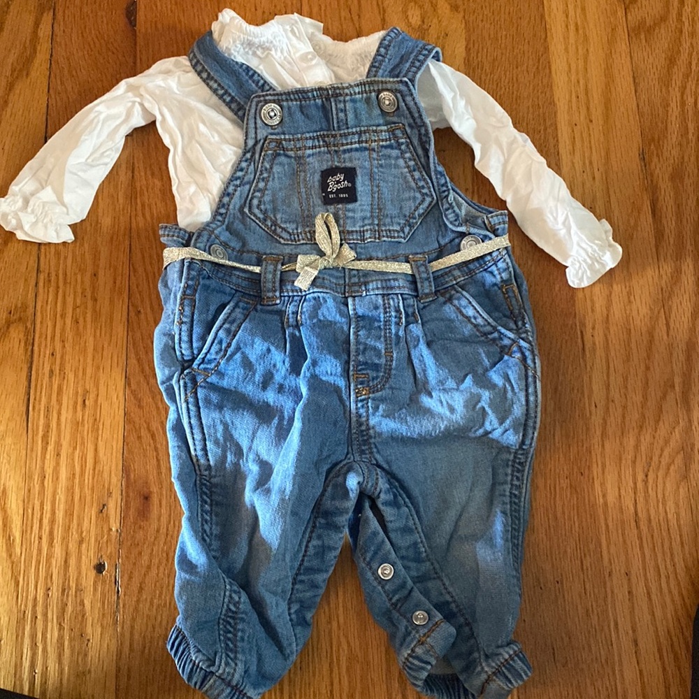 3 months overalls with undershirt